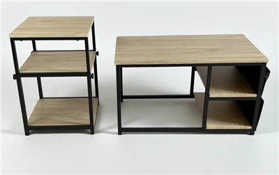 S/2 Coffee Table With Storage And Adjustable Height