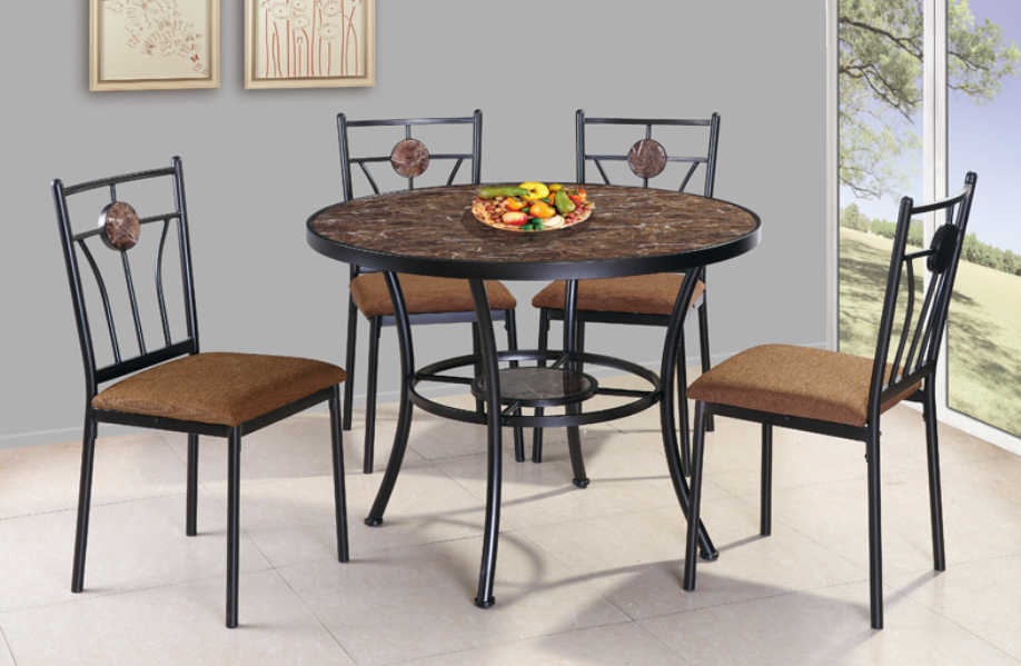 Bottom price Kitchen Wood Dining Table Set - 5pc round dining table set—GS-5168 – Xinhai